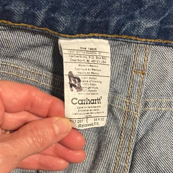 Carhartt Men’s Relaxed Fit Blue Denim Jeans 38 x 31 - Picture 6 of 7
